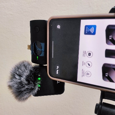 Picture of F11-2:1 Collar Wireless Microphone 3in1 iPhone, Android, Camera & Type-C Supported 99% Noise Cancellation (Black)