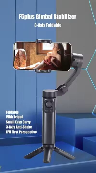 Picture of Mobile phone F5 plus 3-axis gimbal stabilizer with lightweight 3-axis anti-shake handheld gimbal foldable shooting Vlog (Multicolor)