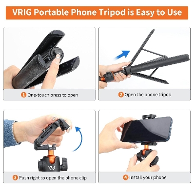 Picture of VRIG TP16 Extendable Phone Tripod (Black)