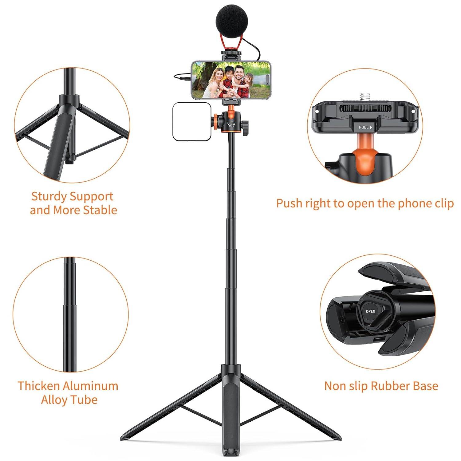 Picture of VRIG TP16 Extendable Phone Tripod (Black)