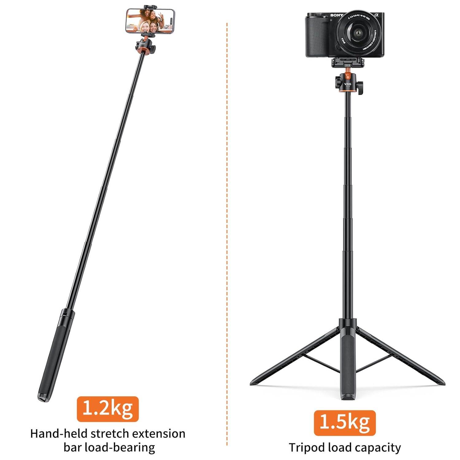 Picture of VRIG TP16 Extendable Phone Tripod (Black)