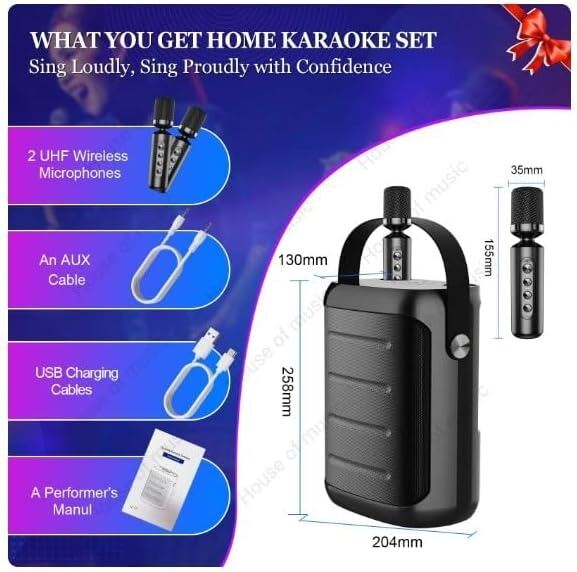 Picture of YS-217 Double Wireless Microphone Karaoke Speakers 100W Peak High-power Bluetooth Speaker Outdoor Event Party K-Song Speaker box. (Yellow/Black) (Multicolor)