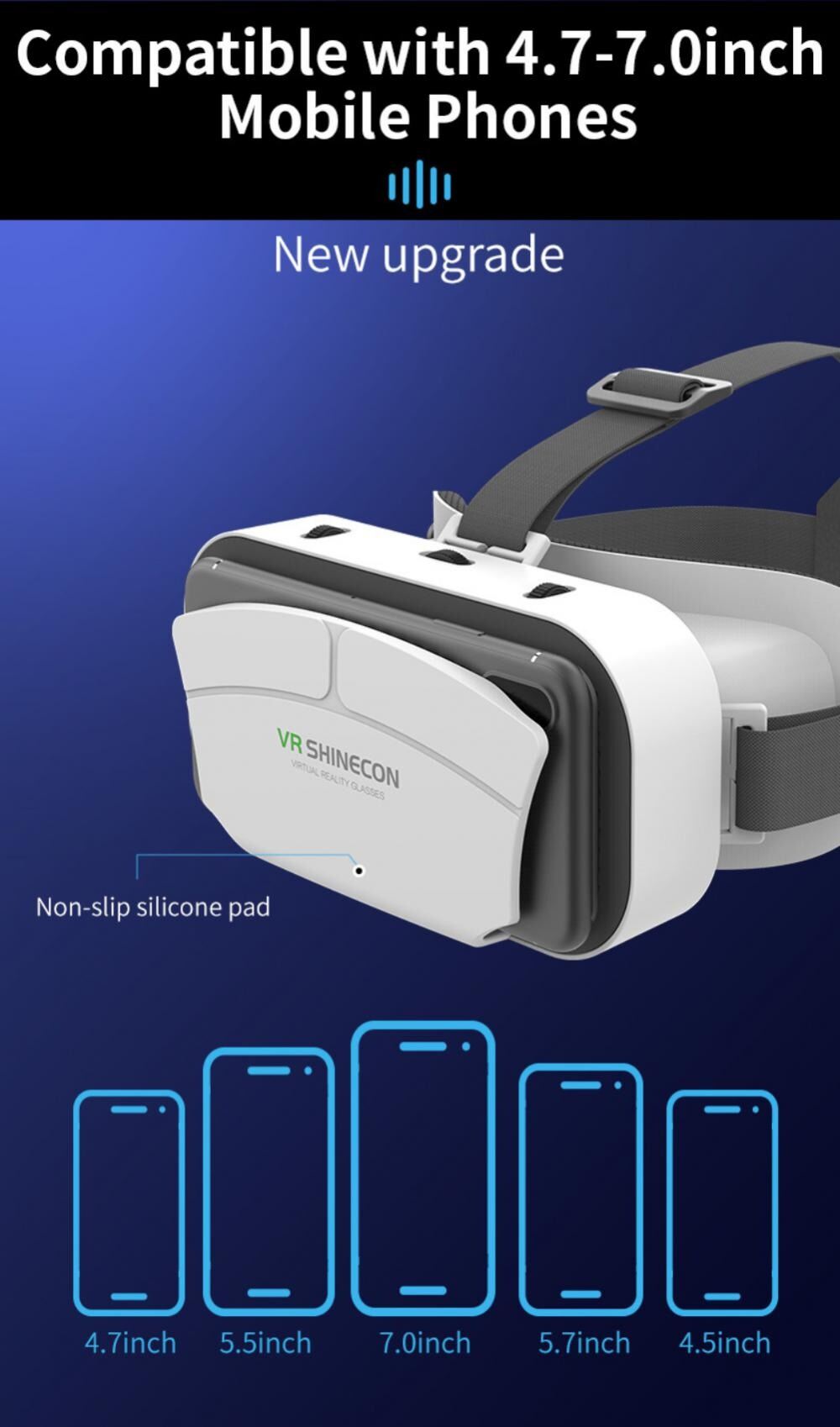 Picture of G12 VR Glasses 3D Virtual Reality Gaming Glasses Headset Helmet Goggles Lenses Smart For IOS Android Smartphone (White)
