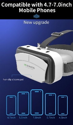 Picture of G12 VR Glasses 3D Virtual Reality Gaming Glasses Headset Helmet Goggles Lenses Smart For IOS Android Smartphone (White)