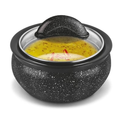 Picture of MILTON Casserole Insulated HotPot with Glass Lid ,Stainless Steel, Serving Box  For Hot Food Clarion-1500