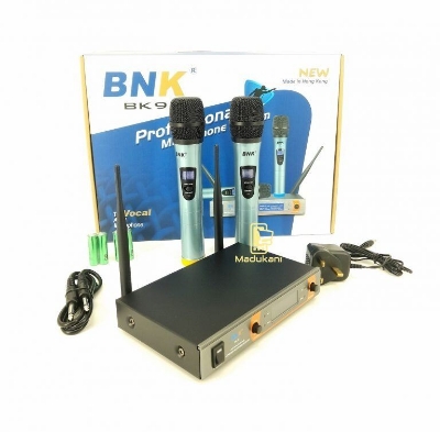 Picture of Professional Performance BNK BK-9 Dual Channel UHF Wireless Handheld Microphone For meeting Seminar (2 hand)