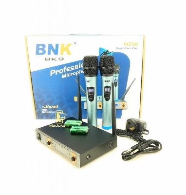 Picture of Professional Performance BNK BK-9 Dual Channel UHF Wireless Handheld Microphone For meeting Seminar (2 hand)