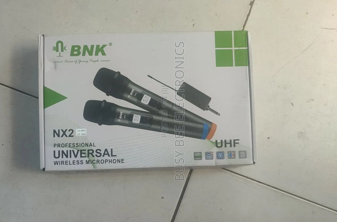 Picture of Bnk NX2 Professional Sound Quality Universal Digital Wireless UHF frequency  Dual Microphone with Rechargeable Receiver (Grey)