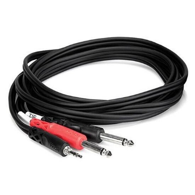 Picture of Guitar Cable (1:2) 5 Feet 3.5Mm To 6.5Mm Dual Male To Male Audio Cable Pure Copper Audio Adapter Extension Cable For Computer Amplifier Mixer - 1.5M - Black - Guitar Strings 