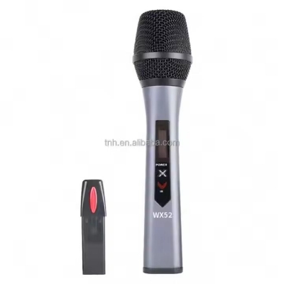 Picture of UM- WX52 UHF Wireless Microphone System with Handheld Cardioid Microphone for Video Live Broadcast Interview or Home Karaoke (Gray)