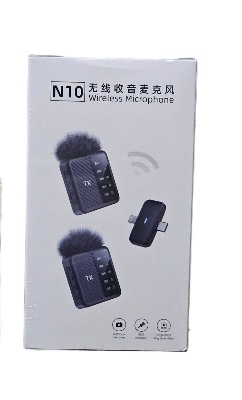 Picture of Professional N10 Wireless Dual  Microphone for Android & iPhone  Noise Reduction Mini Lapel Mic with Plug-Play for TikTok YouTube Video Recording Vlog Podcast Microphone (Black)