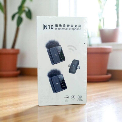 Picture of Professional N10 Wireless Dual  Microphone for Android & iPhone  Noise Reduction Mini Lapel Mic with Plug-Play for TikTok YouTube Video Recording Vlog Podcast Microphone (Black)