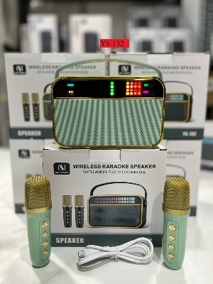 Picture of Karaoke Bluetooth Speaker YS-132 / 2 Microphone Wireless  Colorful Light Loudspeaker Portable Player, Stage/DJ, Karaoke (Multicolor)