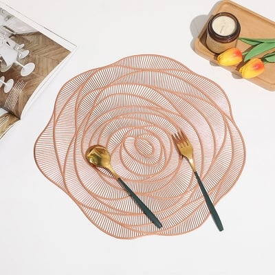 Picture of 6 Pcs Round Table Placemat Mat- Gold
