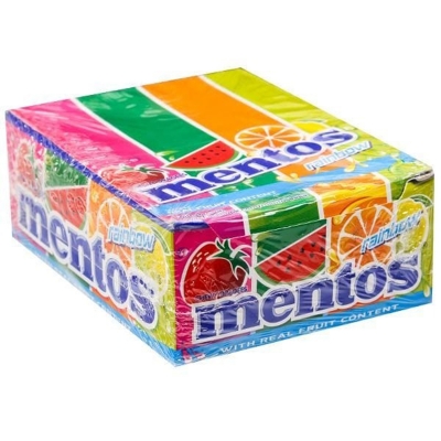 Picture of Mentos Chewy Candy Roll (28.6g*30pcs) Full Box - Rainbow ,Orenge Stovary