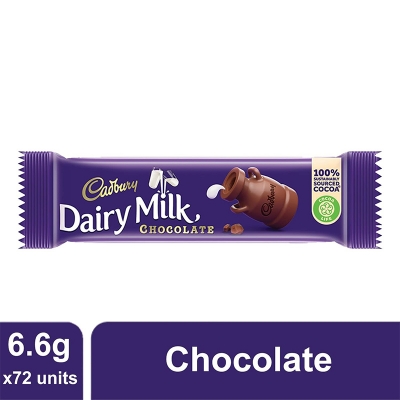 Picture of Cadbury Dairy Milk Chocolate Bar 6.6g 5rs Box (Pack Of 72)