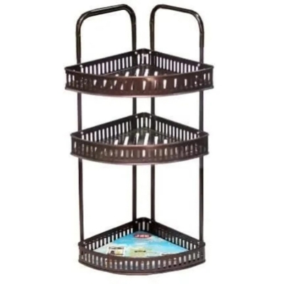 Picture of ৩ লেয়ার মেটাল কর্নার শেল্ফ-3 Tier Wall Hanging Metal Corner Shelf-Coffe