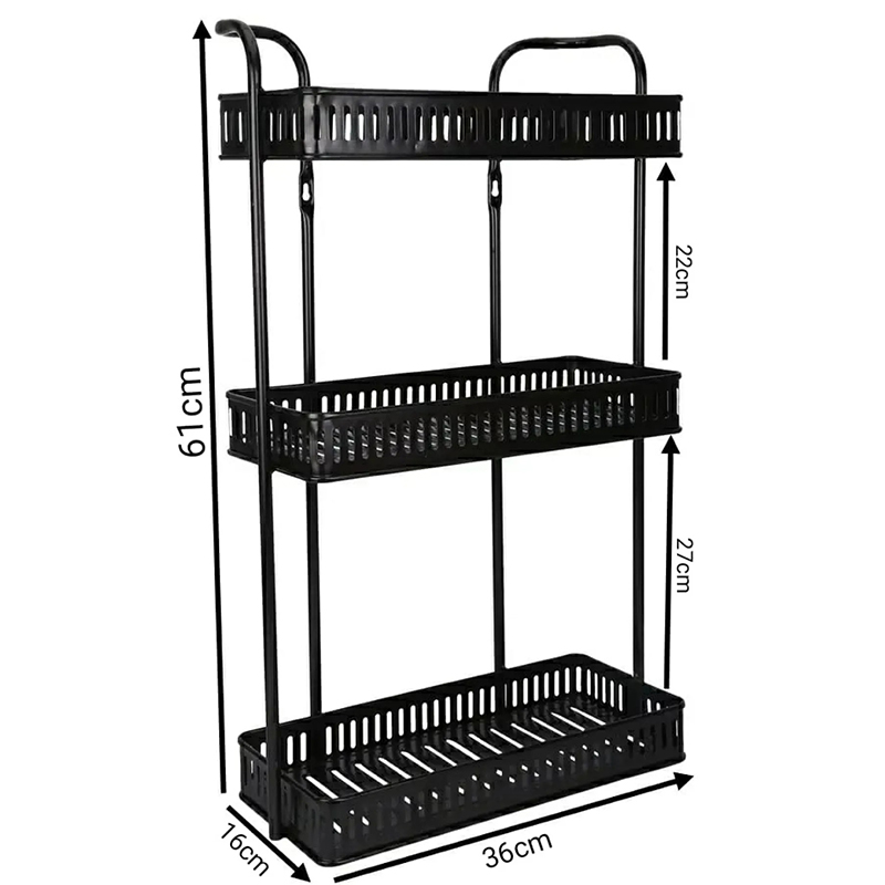 Picture of ৩ লেয়ার মেটাল শেল্ফ-3 Tier Wall Hanging Metal Shelf-Wide Coffe