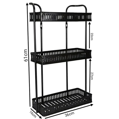 Picture of ৩ লেয়ার মেটাল শেল্ফ-3 Tier Wall Hanging Metal Shelf-Wide Coffe