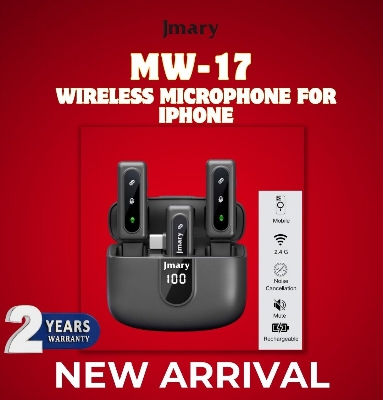 Picture of Jmary MW-17 2.4G Wireless Microphone for Mobile (Type-C Or  Lighting) With Charging Case Black (Lighting(iphone))
