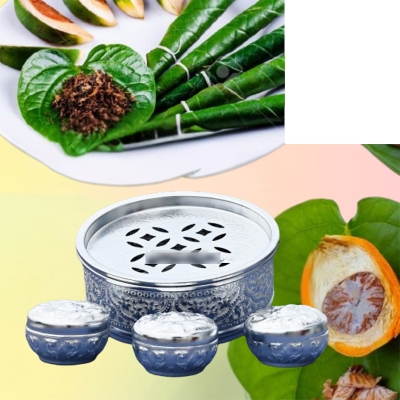 Picture of Paner Bata Pandan Sets Khandani Paner Box Betel Leaf Bowl Set - With 3 Pots Experience Traditional Betel Leaf Serving-পানদান