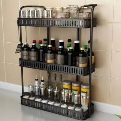 Picture of ৩ লেয়ার মেটাল শেল্ফ-3 Tier Wall Hanging Metal Shelf-Wide Coffe