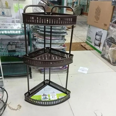 Picture of ৩ লেয়ার মেটাল কর্নার শেল্ফ-3 Tier Wall Hanging Metal Corner Shelf-Coffe