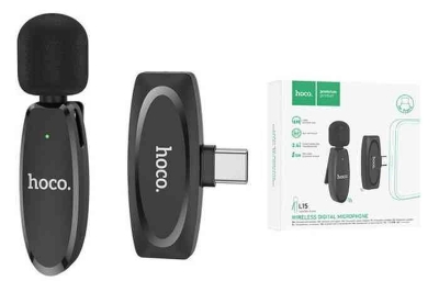 Picture of Hoco L15 Type-C Lavalier Wireless Digital Microphone Black (Black)
