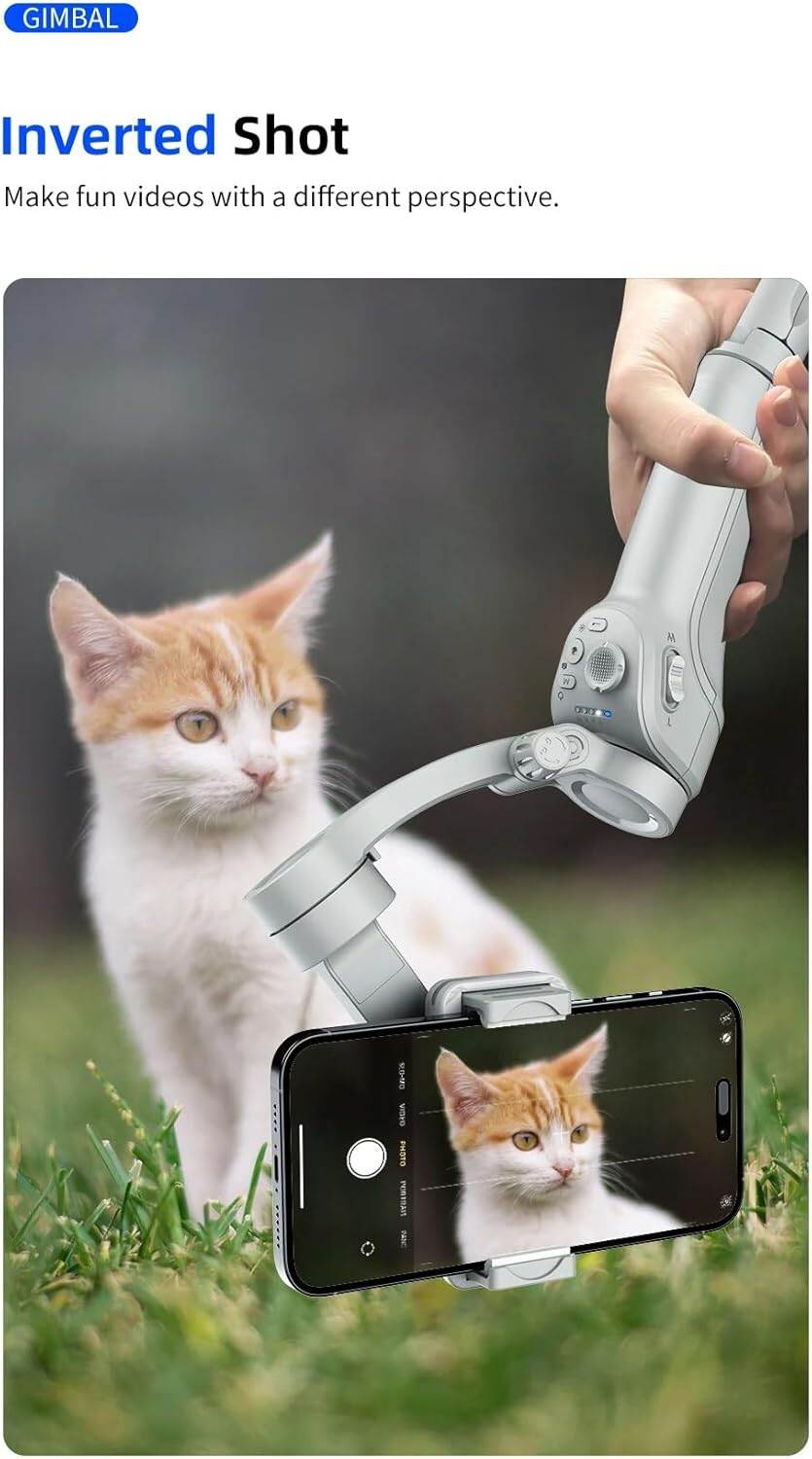 Picture of TOKQI M01 Handheld 3-Axis Gimbal Phone Holder Anti Shake Video Record Stabilizer for Smart Phones, Vlogs, Tiktok, Yotube (Black)