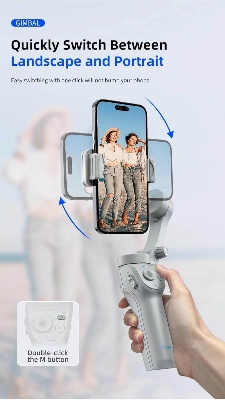 Picture of TOKQI M01 Handheld 3-Axis Gimbal Phone Holder Anti Shake Video Record Stabilizer for Smart Phones, Vlogs, Tiktok, Yotube (Black)