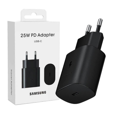 Picture of Type C Charger Fast Charging 25W NFC USB-C 25 Watt Power Adapter USB Wall Charger Compatible with Samsung Galaxy A54 5G A53 5G A33 5G A34 5G A15 A16 A14 A24 S21 S20 S22 S10 S6 S7 S8 S9 Galaxy M33 5G F23 5G M31s (Black)