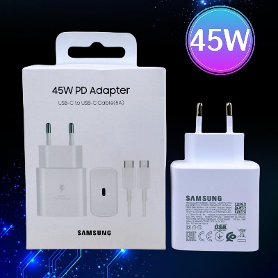 Picture of Samsung  45W PD Power Adapter Charger Super Fast Charge Genuine CERTIFIED Official Adapter For For Galaxy S23 S24 Ultra Z Fold 5 4 3 Flip 5 4 3 (Black)