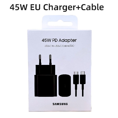 Picture of Samsung  45W PD Power Adapter Charger Super Fast Charge Genuine CERTIFIED Official Adapter For For Galaxy S23 S24 Ultra Z Fold 5 4 3 Flip 5 4 3 (Black)