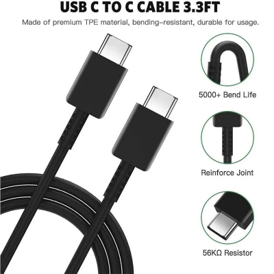 Picture of Samsung  45W PD Power Adapter Charger Super Fast Charge Genuine CERTIFIED Official Adapter For For Galaxy S23 S24 Ultra Z Fold 5 4 3 Flip 5 4 3 (Black)
