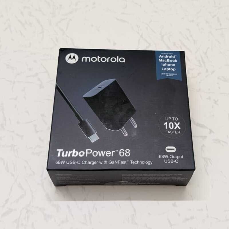 Picture of Motorola Turbo Power 68W USB-C Charger with Ganfast Technology EU pin (Black)