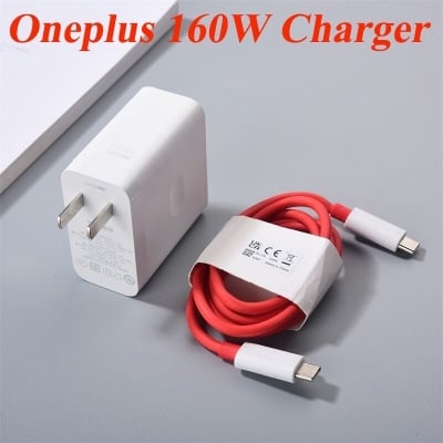 Picture of 160Watt Charger with Cable C to C Cable Compatible with One Plus SUPERVOOC 11R/11/11 Pro/12/12R/12 Pro/Nord CE 4/Lite/Ace (MDH-141) (White)