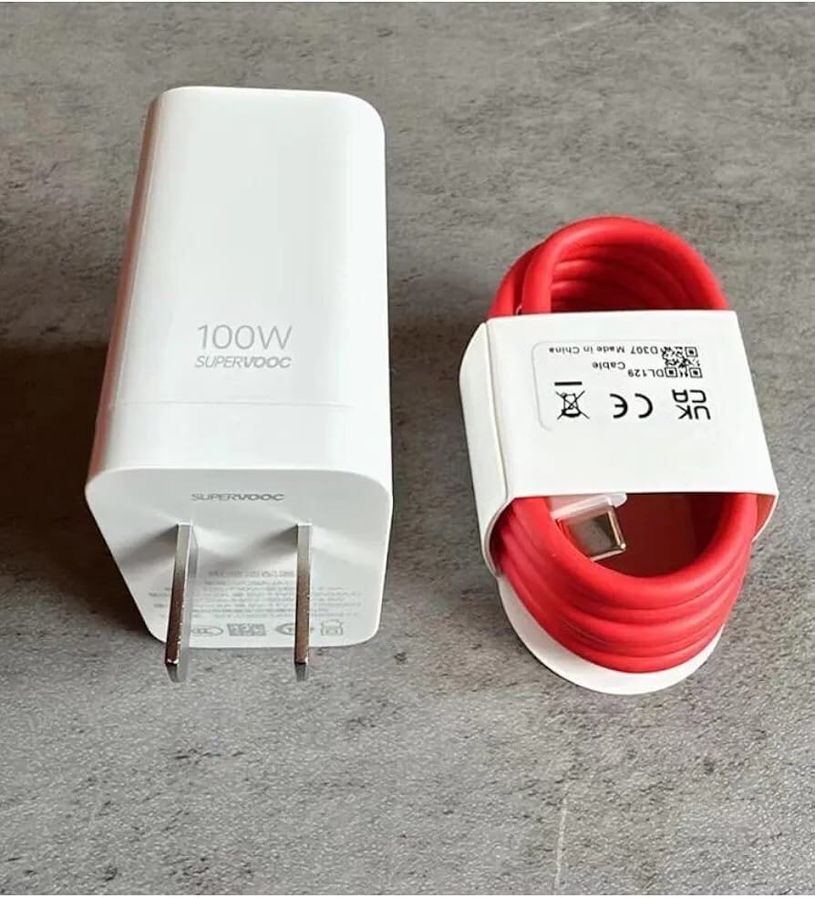 Picture of OnePlus Wrap charger 100W Power Adapter with USB-A to USB-C Fast data Cable (White)