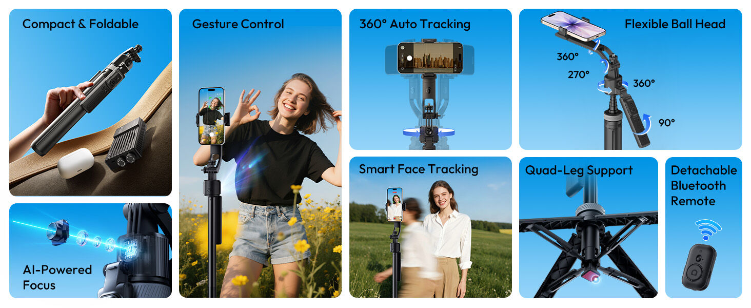 Picture of Ulanzi TT23 Auto-Tracking Selfie Stick Tripod (Black)