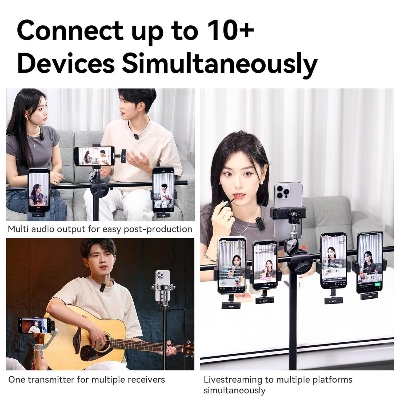 Picture of ULANZI HM2301 Wireless Lavalier Lapel Microphone for iPhone 15 Series/Android/Computer with USB C Interface (Black)