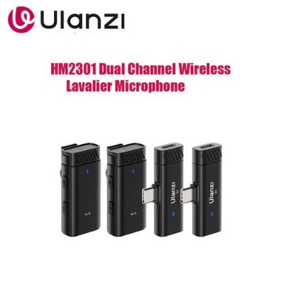 Picture of ULANZI HM2301 Wireless Lavalier Lapel Microphone for iPhone 15 Series/Android/Computer with USB C Interface (Black)