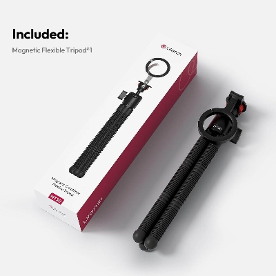 Picture of ULANZI MT30 Magnetic Flexible Tripod for iPhone 17-12 Series with 1/4" Thread, Mini Bendable Phone Holder Stand for MagSafe & Cameras, Octopus Mini Tripod Mount for Creative Shooting & Video Recording (Black)