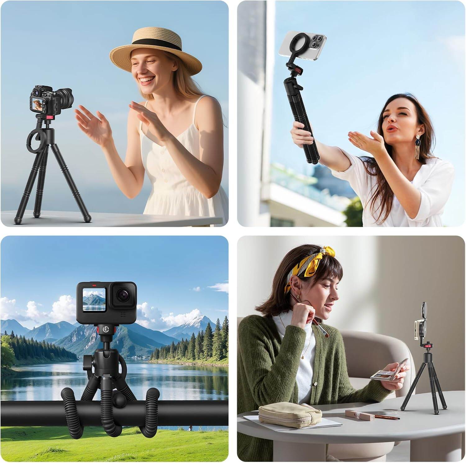Picture of ULANZI MT30 Magnetic Flexible Tripod for iPhone 17-12 Series with 1/4" Thread, Mini Bendable Phone Holder Stand for MagSafe & Cameras, Octopus Mini Tripod Mount for Creative Shooting & Video Recording (Black)