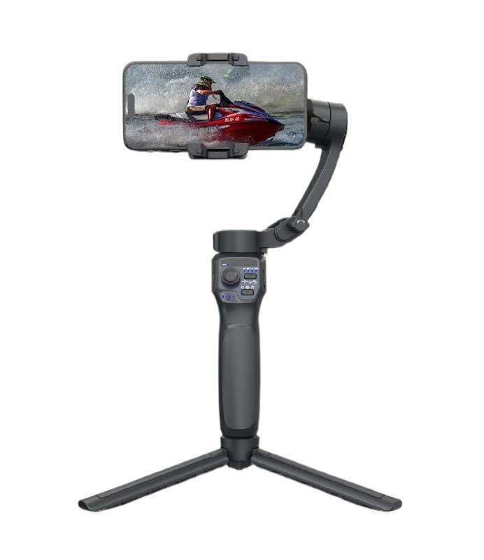 Picture of F11 Lite 3-Axis Portable Smartphone  Stabilizer for Smartphone,Handheld Gimbal Tripod for iPhone&amp;Andriod with Fill Light,AI Auto Face/Object Tracking (Black)