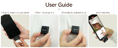 Picture of TELESIN°Wireless Lavalier Microphone with Charging Case, one-Click Noise Reduction 48KHz 24Bit 650ft Range 20H Battery for Video Recording Type C Fit iPhone 15 16 Series/Android/PC/Laptop/Camera (Black)
