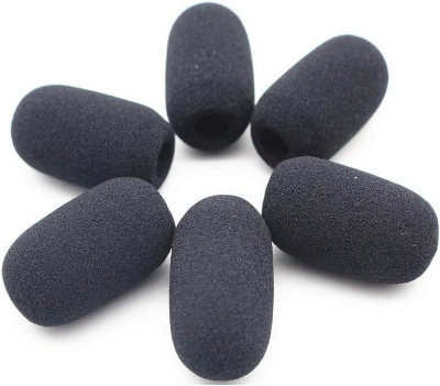 Picture of Microphone Cover Foam, Microphone Protector Mini Windscreen , For Variety of Headset Microphone (1*1.5 Inch) Black (Black)
