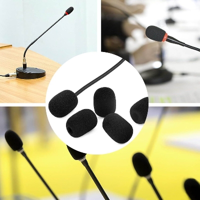 Picture of Microphone Cover Foam, Microphone Protector Mini Windscreen , For Variety of Headset Microphone (1*1.5 Inch) Black (Black)