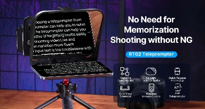 Picture of Ulanzi RT02 Universal Teleprompter for Tablets and Smartphones with Remote Control R004GBB1 (Black)