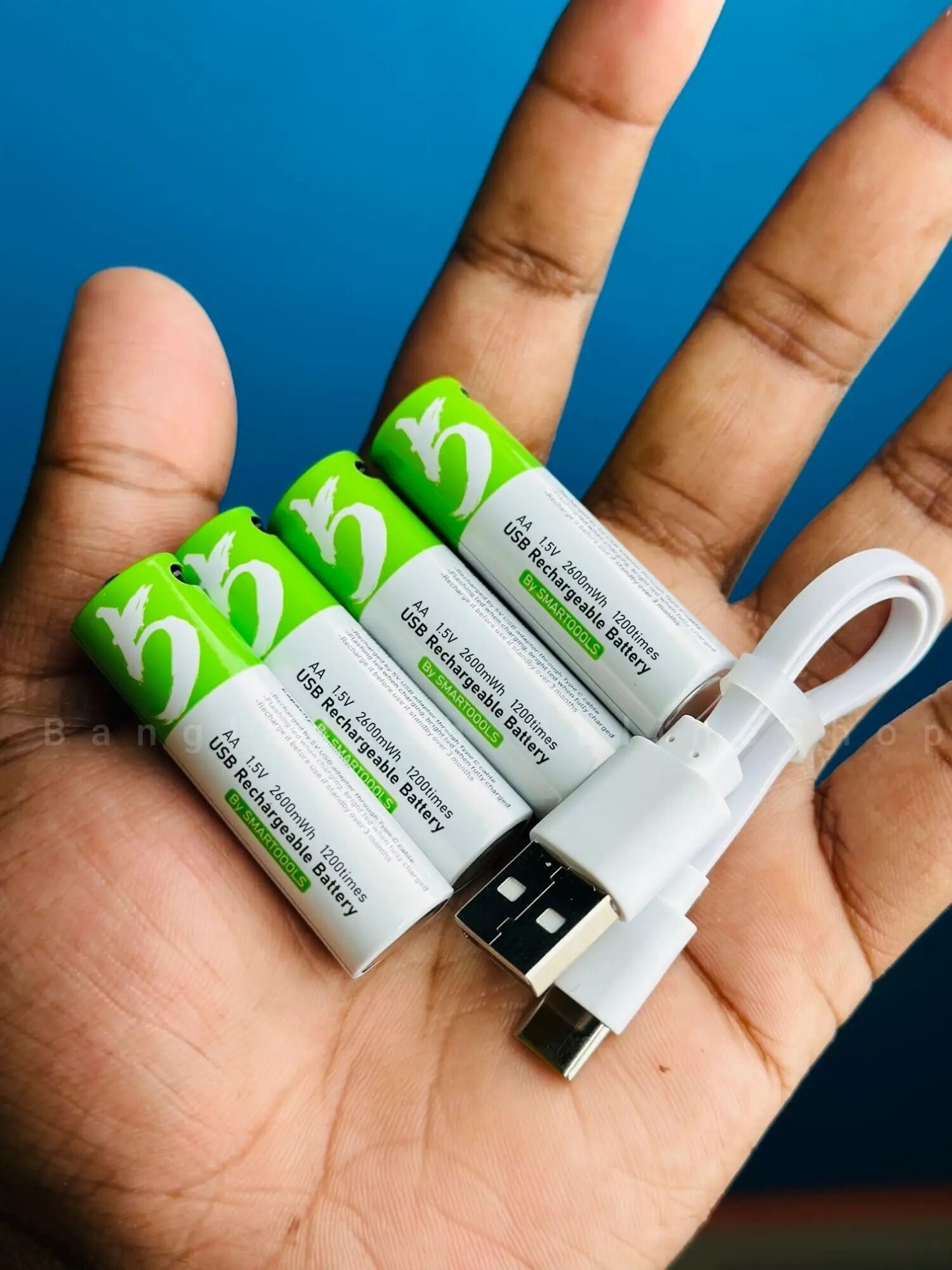 Picture of Smartoools Type-C Rechargeable Batteries AA 4 Pcs (Blue)