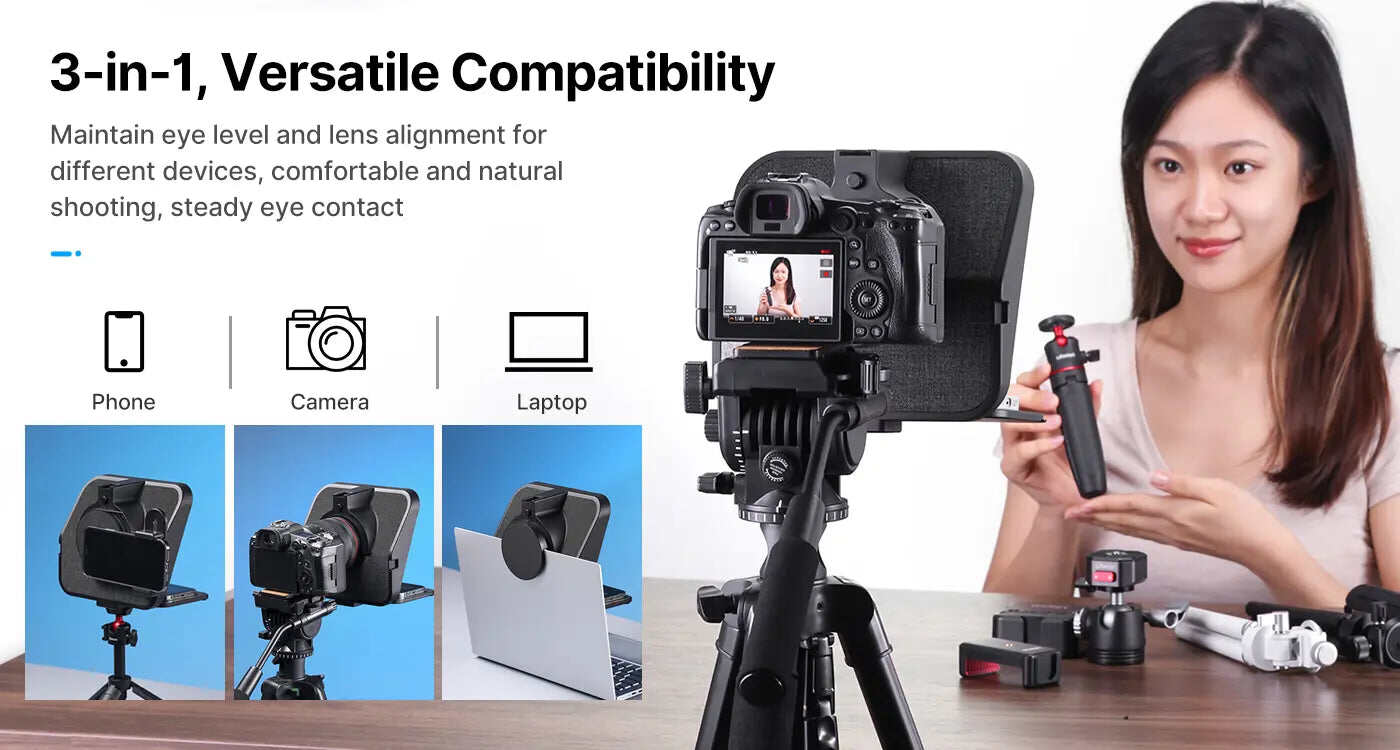 Picture of Ulanzi RT02 Universal Teleprompter for Tablets and Smartphones with Remote Control R004GBB1 (Black)