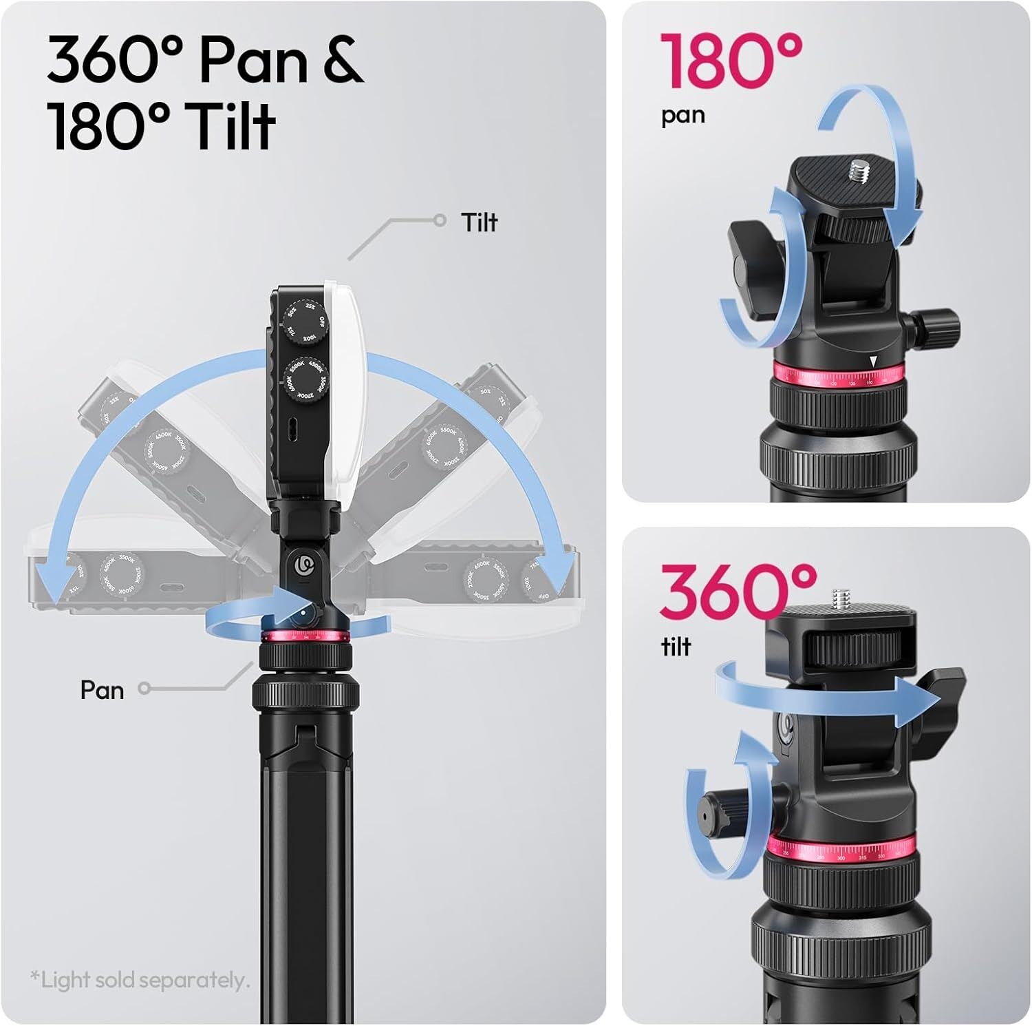 Picture of ULANZI MT-80 Aluminum Tripod Stand, 7FT Extendable Camera Phone Tripod for Travel, Auto Pop-Up, 1/4" Screw, 360 Ball Head Portable Photo Video Light Stand for DSLR Camera, Ring Light, Video Rig (Black)